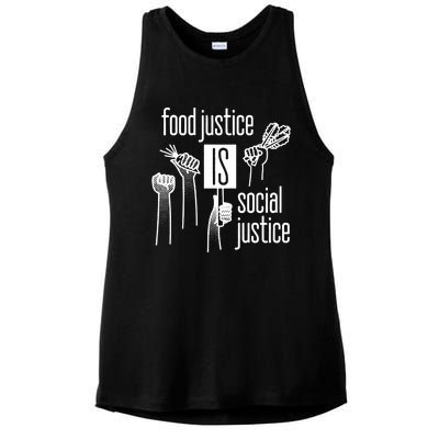 Food Justice Is Social Justice Ladies PosiCharge Tri-Blend Wicking Tank