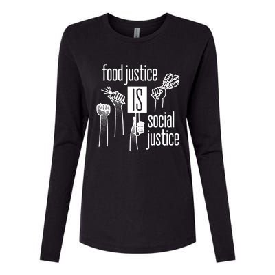 Food Justice Is Social Justice Womens Cotton Relaxed Long Sleeve T-Shirt