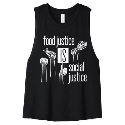 Food Justice Is Social Justice Women's Racerback Cropped Tank