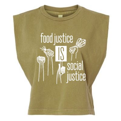 Food Justice Is Social Justice Garment-Dyed Women's Muscle Tee