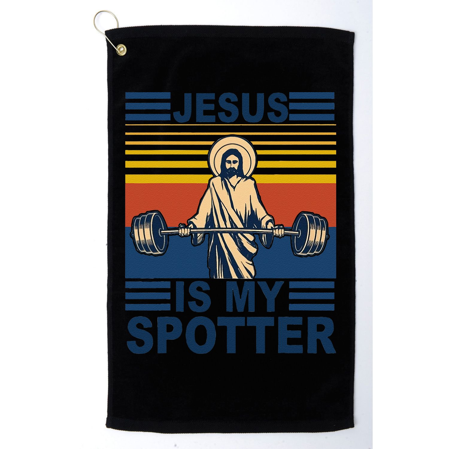 Fitness Jesus Is My Spotter Vintage Golf Towel