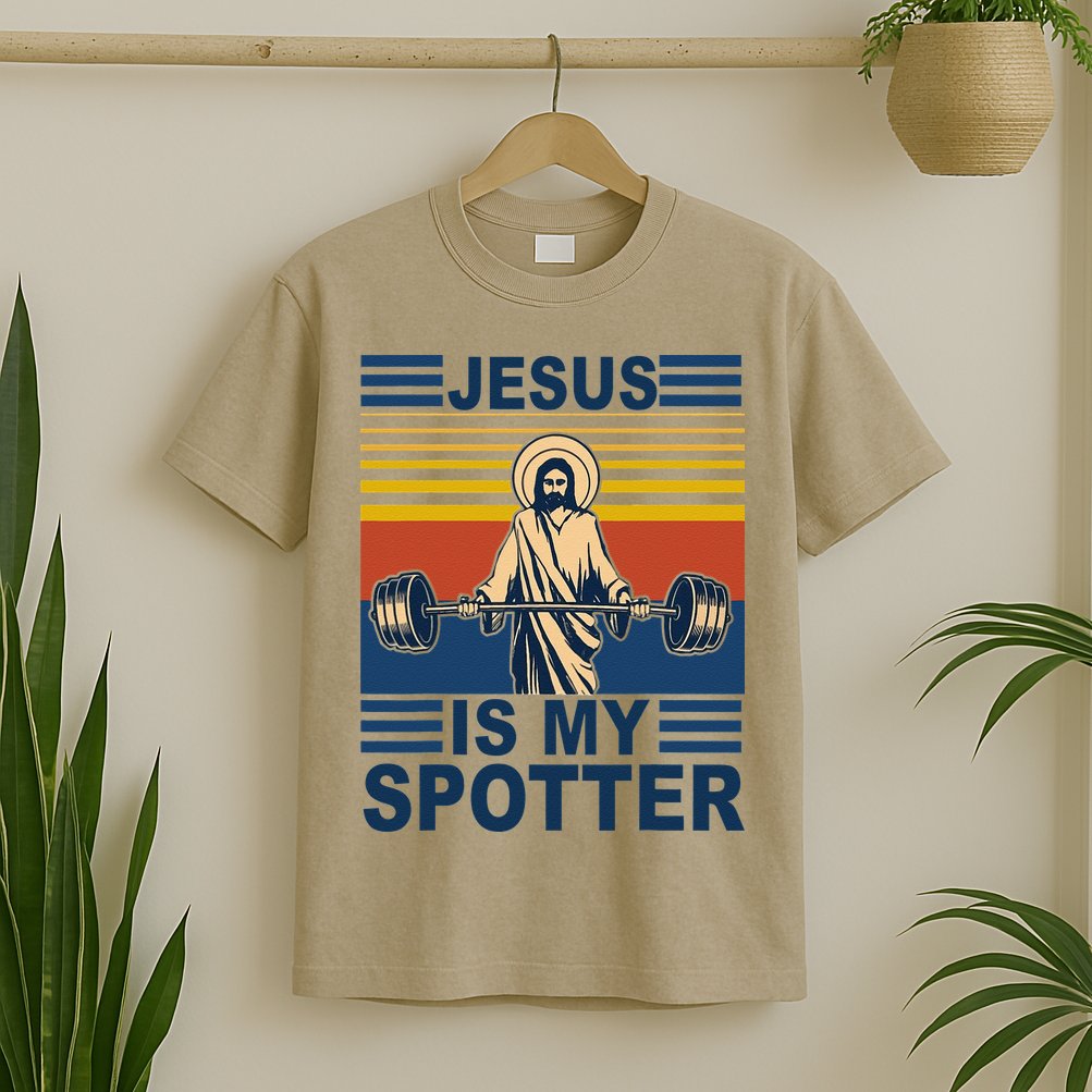 Fitness Jesus Is My Spotter Vintage T-Shirt