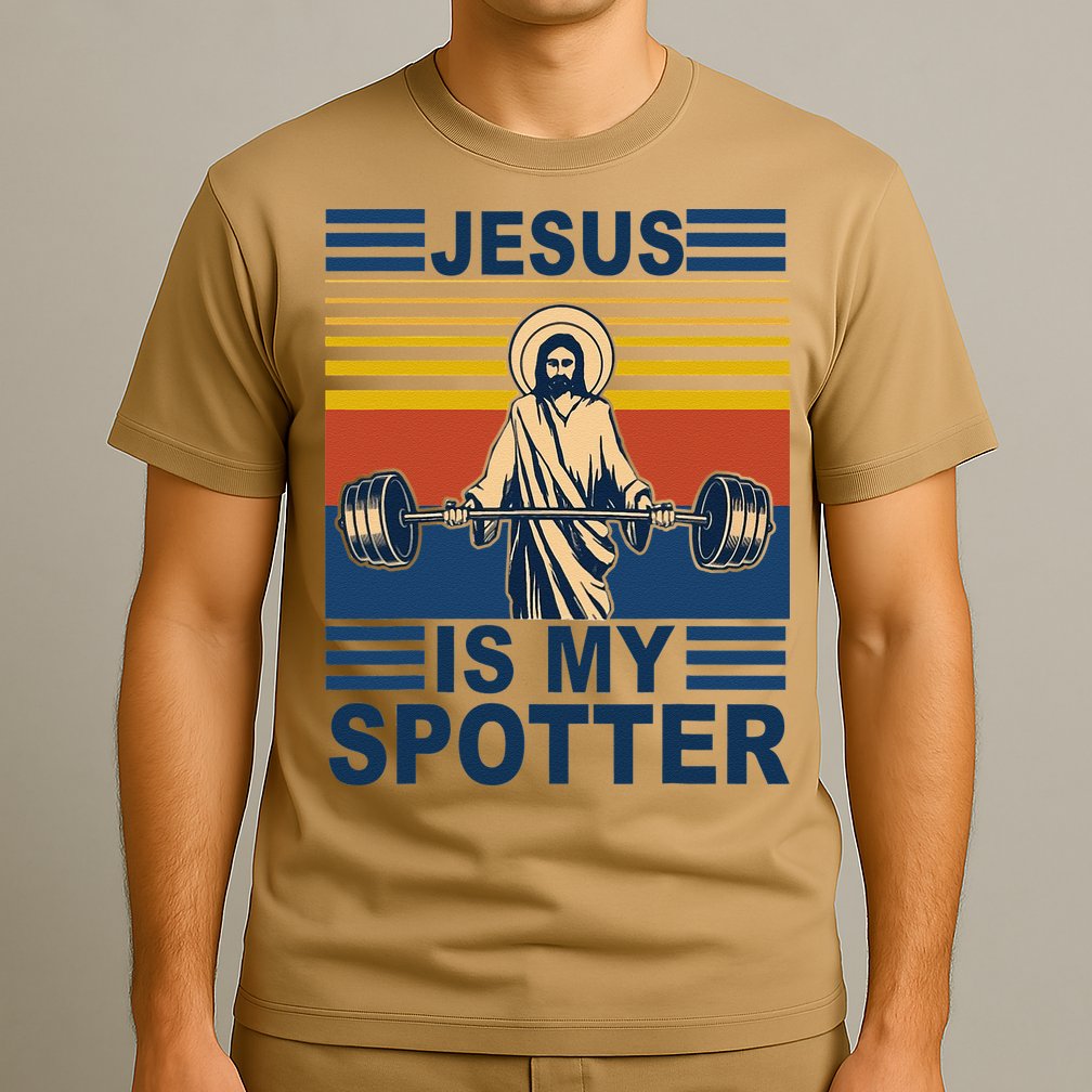 Fitness Jesus Is My Spotter Vintage T-Shirt