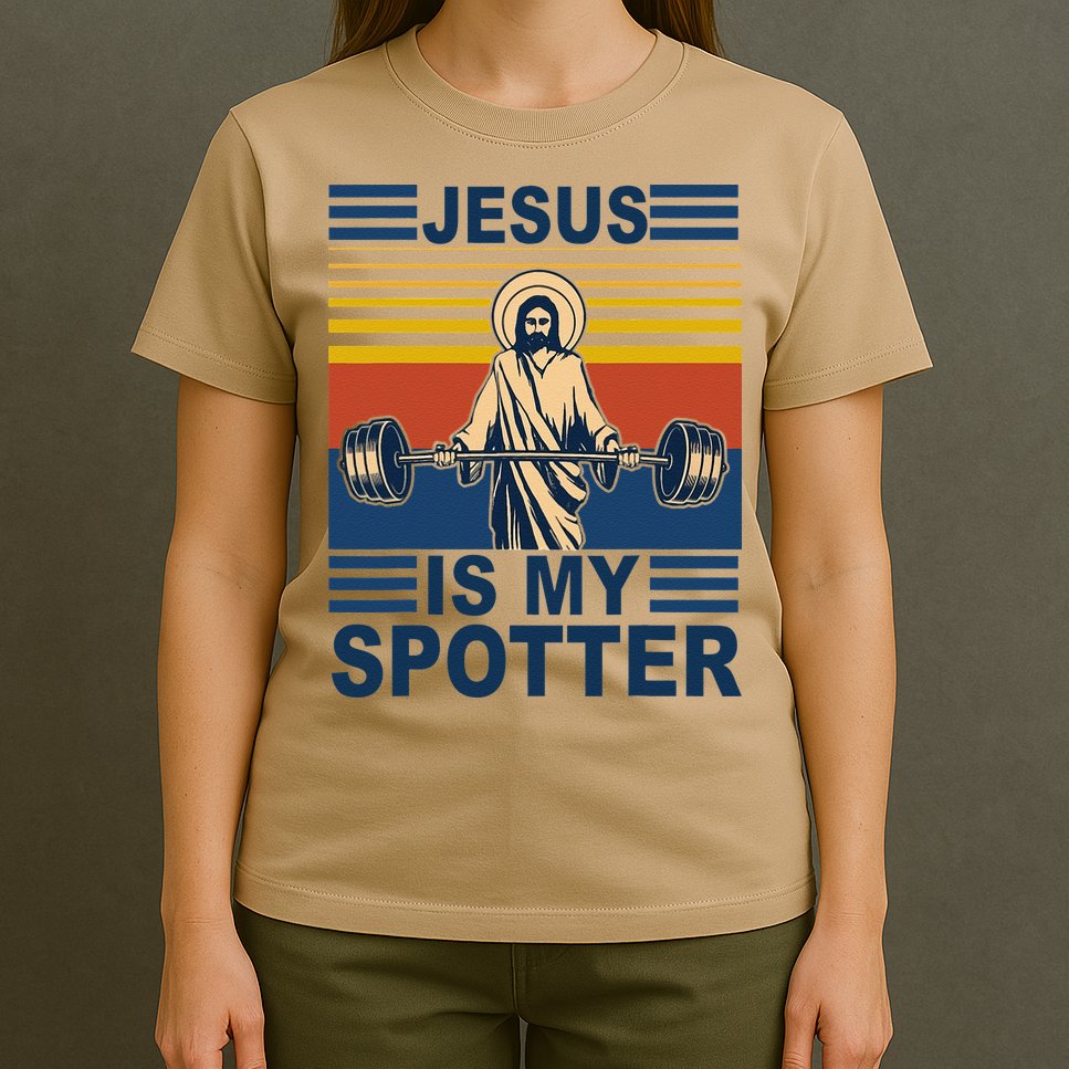 Fitness Jesus Is My Spotter Vintage T-Shirt