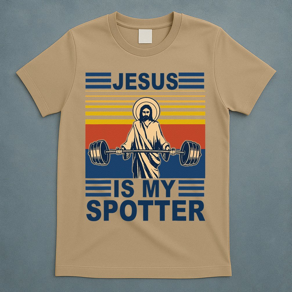 Fitness Jesus Is My Spotter Vintage T-Shirt
