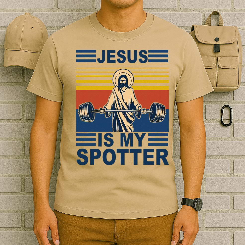 Fitness Jesus Is My Spotter Vintage T-Shirt