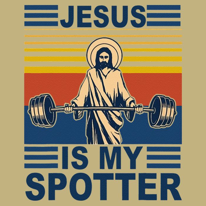 Fitness Jesus Is My Spotter Vintage T-Shirt