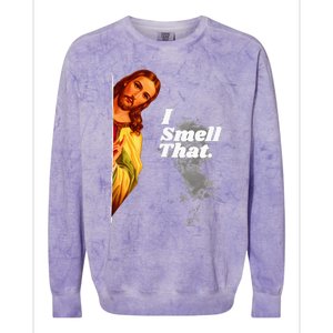 Funny Jesus I Smell That Religious Stoner Cannabis Marijuana Colorblast Crewneck Sweatshirt