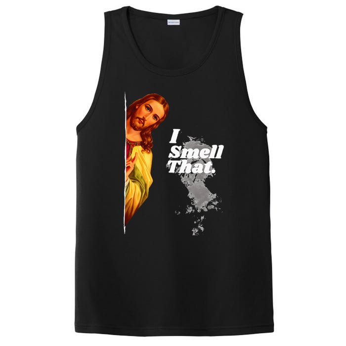 Funny Jesus I Smell That Religious Stoner Cannabis Marijuana PosiCharge Competitor Tank