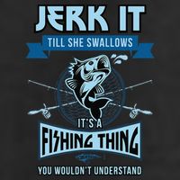 Funny Jerk It Till She Swallows Trout Bass Fishing Gear 7 Panel Mesh Trucker Snapback Hat