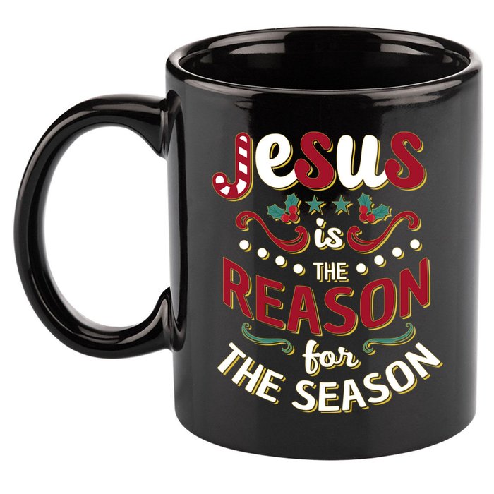 Festive Jesus Is The Reason For The Season 11oz C Handle Ceramic Mug