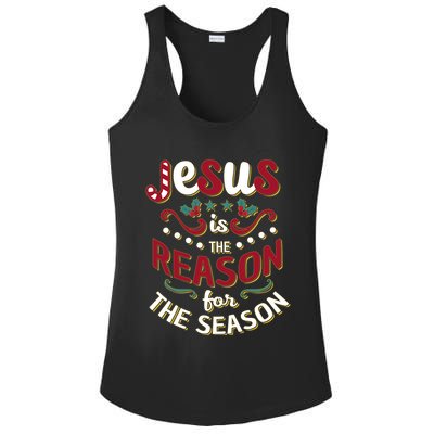 Festive Jesus Is The Reason For The Season Ladies PosiCharge Competitor Racerback Tank