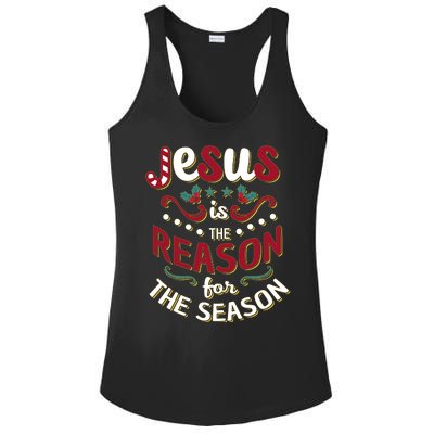 Festive Jesus Is The Reason For The Season Ladies PosiCharge Competitor Racerback Tank