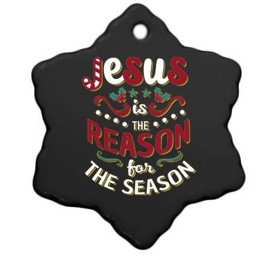 Festive Jesus Is The Reason For The Season Ceramic Star Ornament