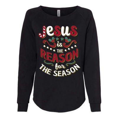 Festive Jesus Is The Reason For The Season Womens California Wash Sweatshirt