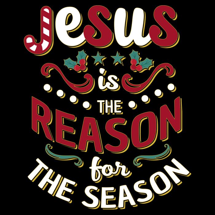 Festive Jesus Is The Reason For The Season Cropped Pullover Crew