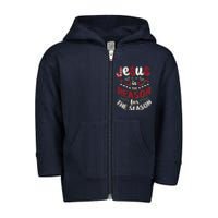 Festive Jesus Is The Reason For The Season Toddler Zip Fleece Hoodie