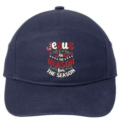 Festive Jesus Is The Reason For The Season 7-Panel Snapback Hat