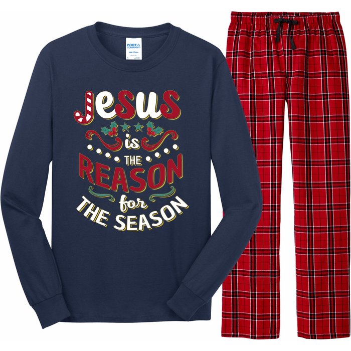 Festive Jesus Is The Reason For The Season Long Sleeve Pajama Set