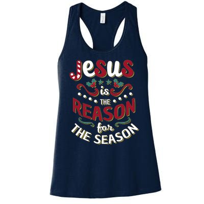 Festive Jesus Is The Reason For The Season Women's Racerback Tank