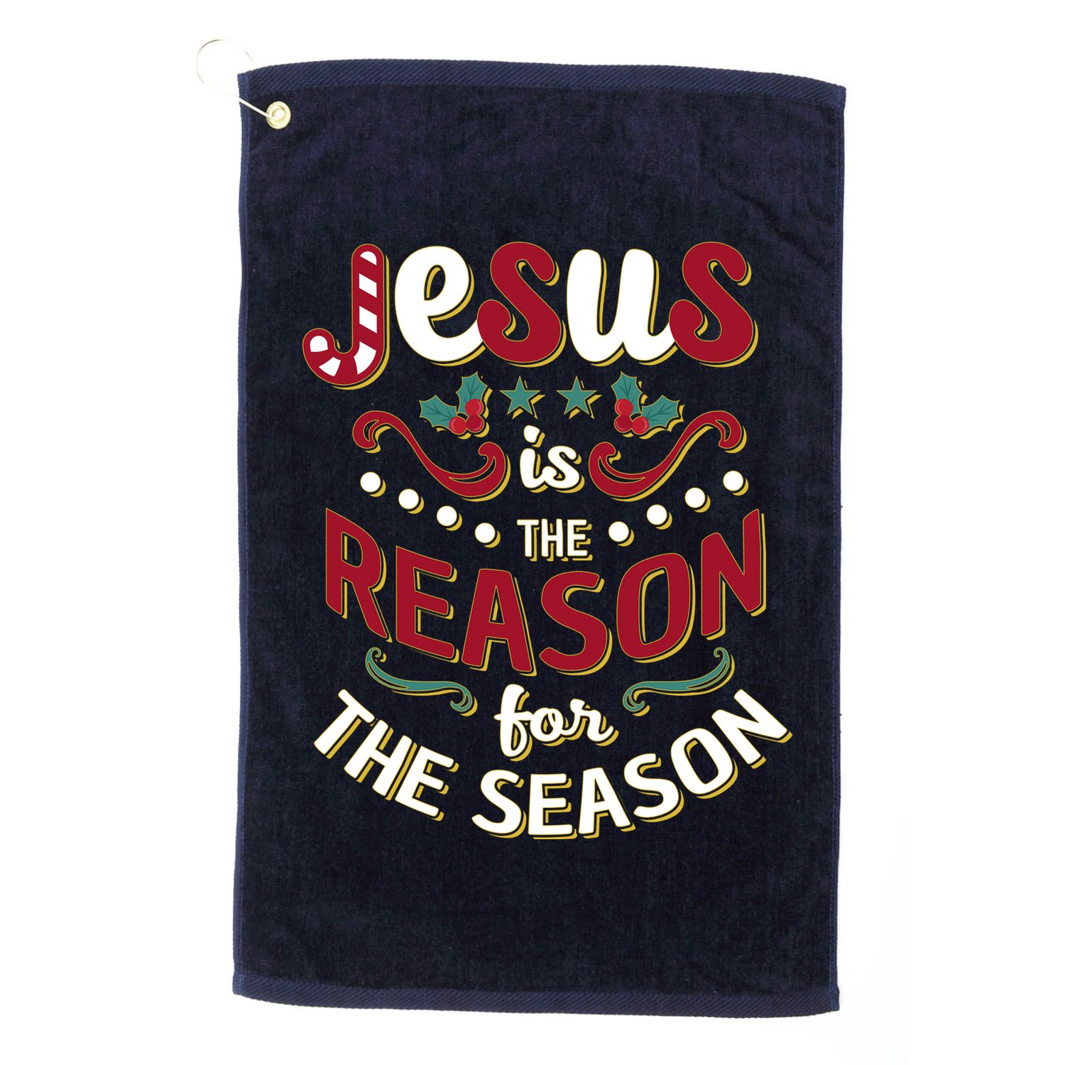 Festive Jesus Is The Reason For The Season Golf Towel