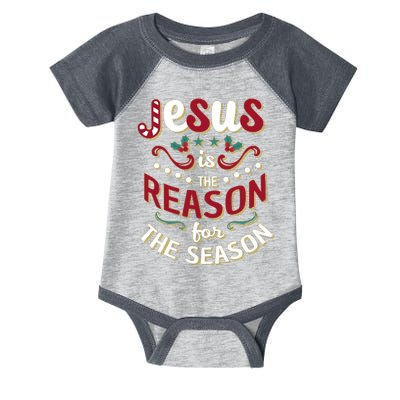 Festive Jesus Is The Reason For The Season Infant Baby Jersey Bodysuit