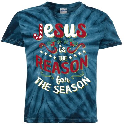 Festive Jesus Is The Reason For The Season Kids Tie-Dye T-Shirt