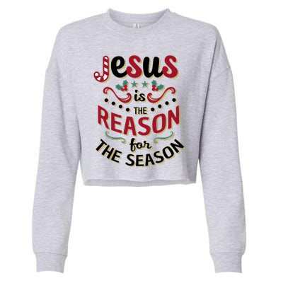 Festive Jesus Is The Reason For The Season Cropped Pullover Crew