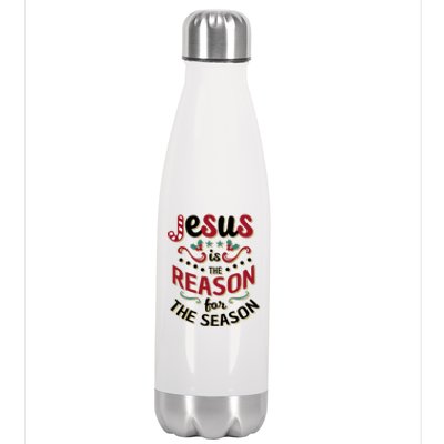 Festive Jesus Is The Reason For The Season Stainless Steel Insulated Water Bottle