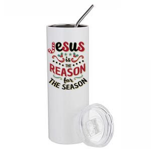 Festive Jesus Is The Reason For The Season Stainless Steel Tumbler