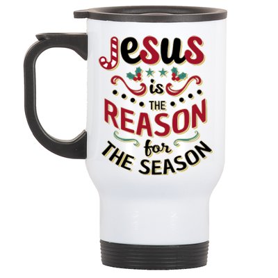 Festive Jesus Is The Reason For The Season Stainless Steel Travel Mug