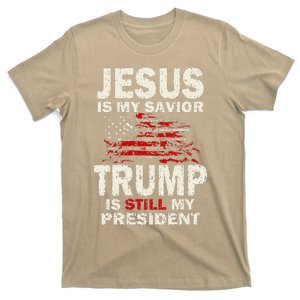 Funny Jesus Is My Savior Trump Is Still My President T-Shirt