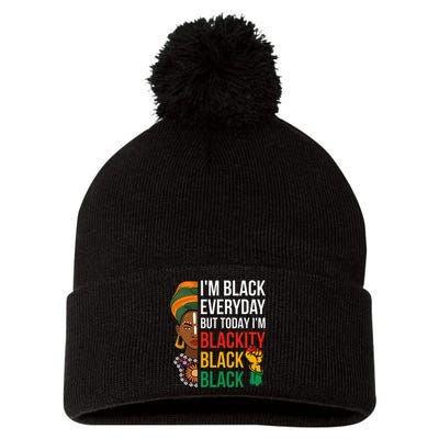 Funny Juneteenth I'm Blackity Black Woman African American Pom Pom 12in Knit Beanie