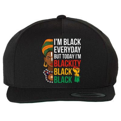 Funny Juneteenth I'm Blackity Black Woman African American Wool Snapback Cap