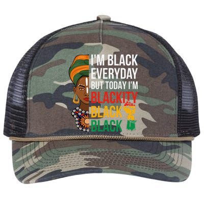 Funny Juneteenth I'm Blackity Black Woman African American Retro Rope Trucker Hat Cap