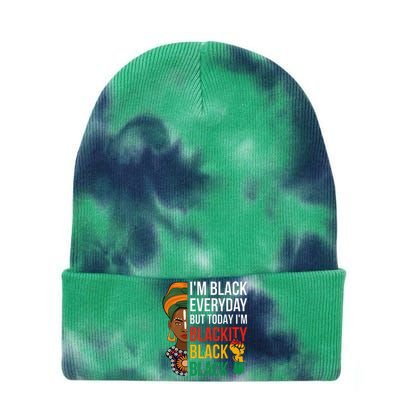 Funny Juneteenth I'm Blackity Black Woman African American Tie Dye 12in Knit Beanie