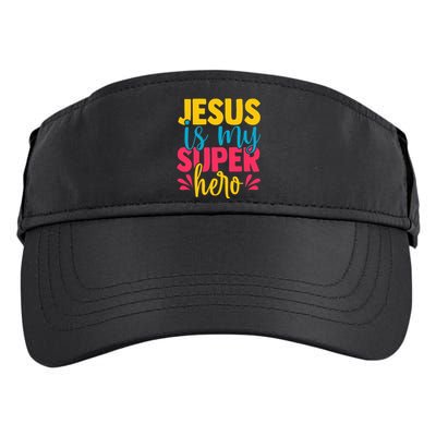 Funny Jesus is my superhero christian Cute Powerful Love God Adult Drive Performance Visor