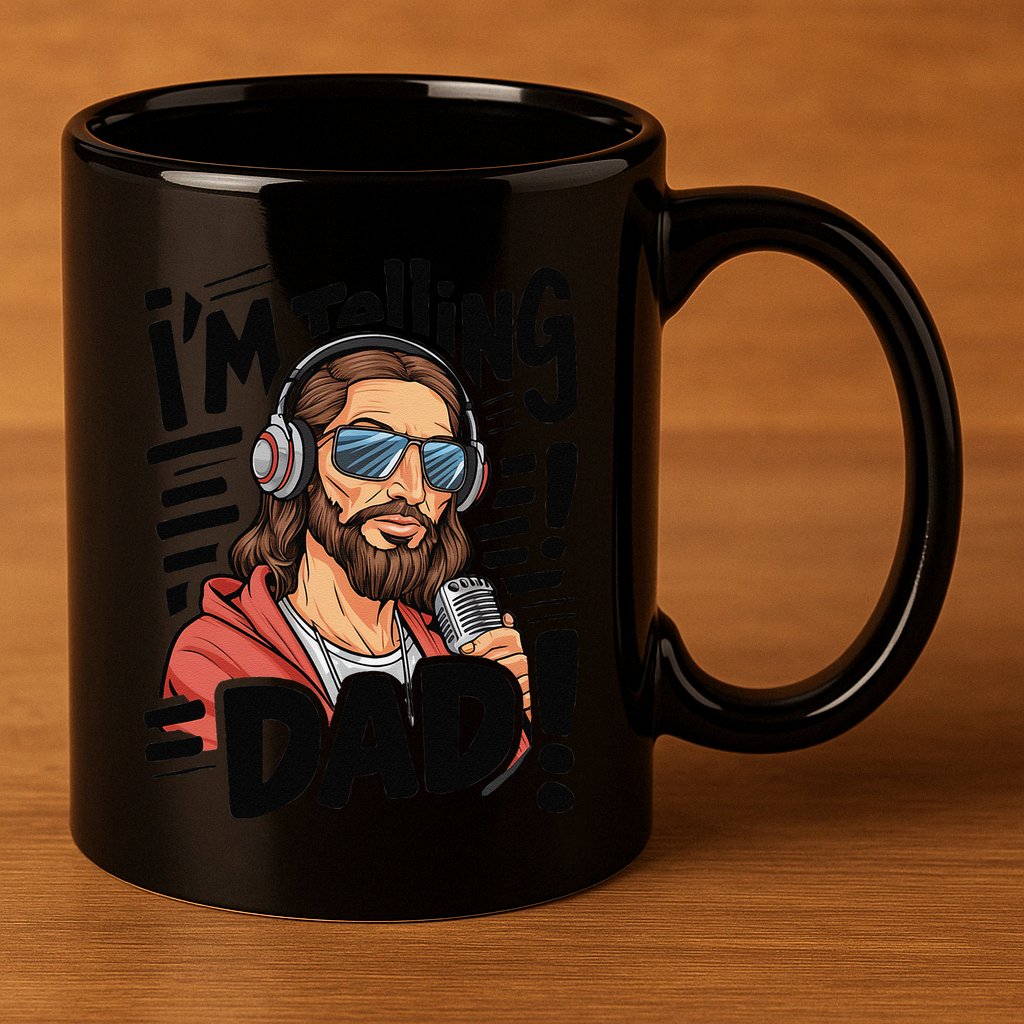 Funny Jesus IM Telling Dad Religious 11oz C Handle Ceramic Mug
