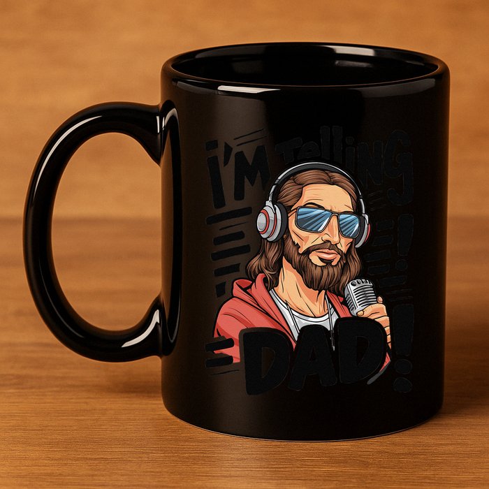 Funny Jesus IM Telling Dad Religious 11oz C Handle Ceramic Mug