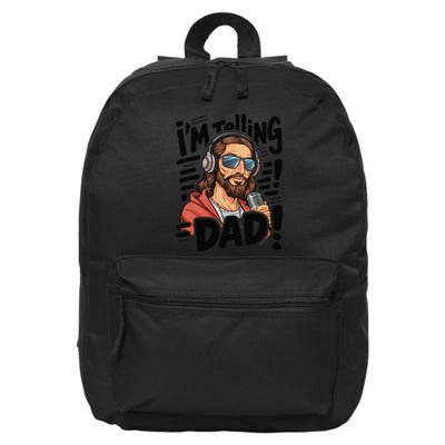 Funny Jesus IM Telling Dad Religious 16 in Basic Backpack