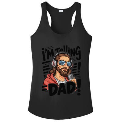 Funny Jesus IM Telling Dad Religious Ladies PosiCharge Competitor Racerback Tank