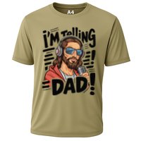 Funny Jesus IM Telling Dad Religious Cooling Performance Crew T-Shirt