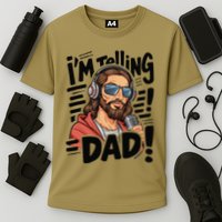 Funny Jesus IM Telling Dad Religious Cooling Performance Crew T-Shirt