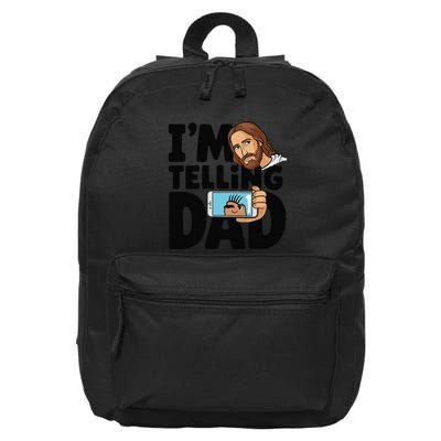 Funny Jesus IM Telling Dad Religious 16 in Basic Backpack