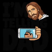 Funny Jesus IM Telling Dad Religious Cropped Pullover Crew