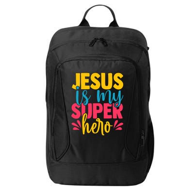 Funny Jesus Is My Superhero Christian Cute Powerful Love God City Backpack