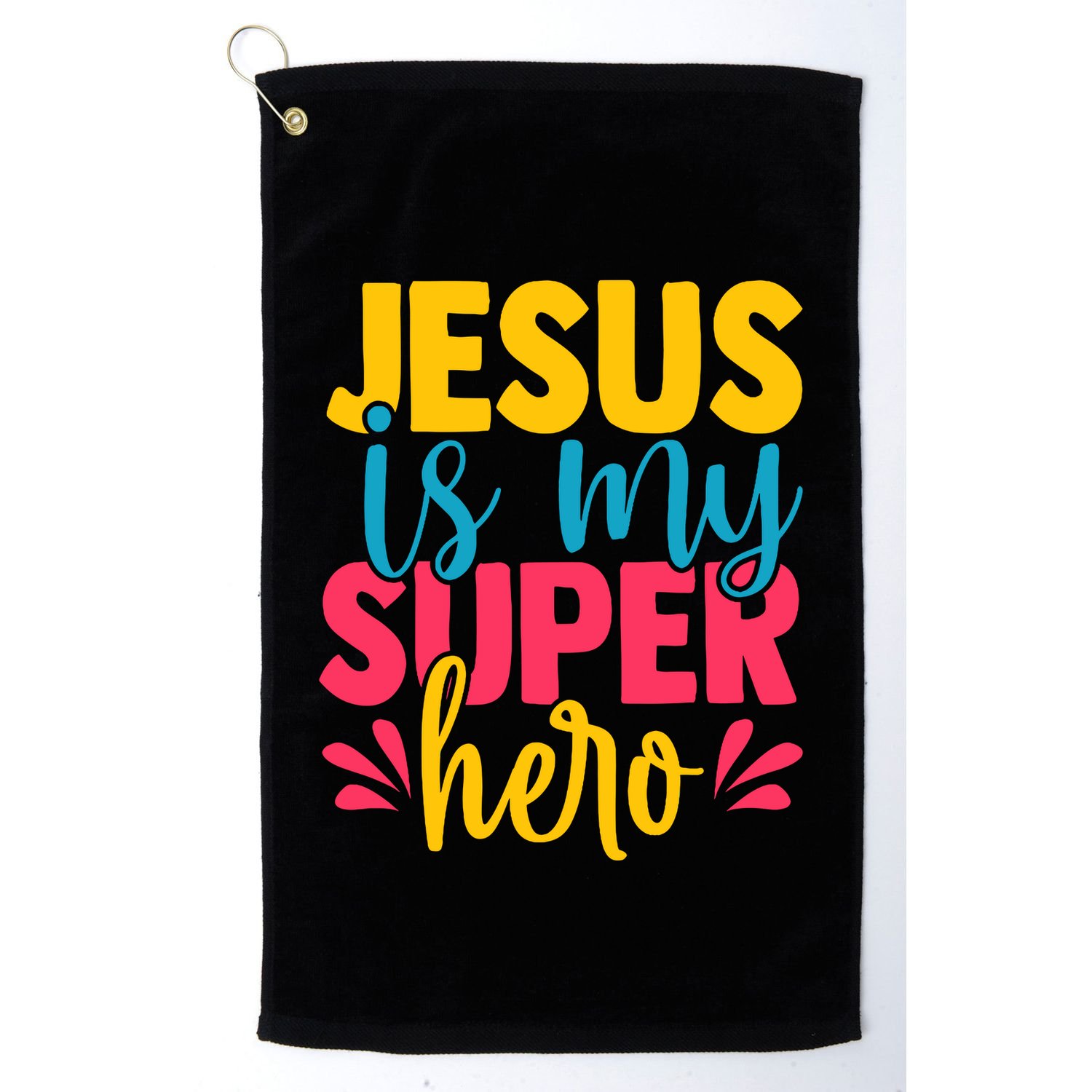 Funny Jesus Is My Superhero Christian Cute Powerful Love God Golf Towel