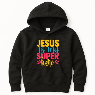 Funny Jesus Is My Superhero Christian Cute Powerful Love God Kids Hoodie