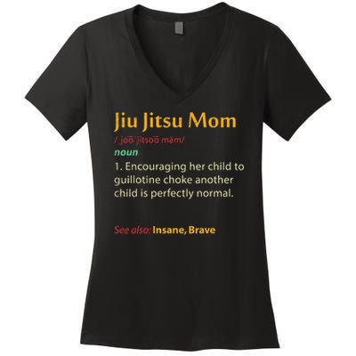 Funny Jiu Jitsu Mom Jiujitsu Mother Bjj Women's V-Neck T-Shirt