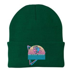 Funny Jiu Jitsu BJJ Retro When In Doubt Shrimp Out Knit Cap Winter Beanie